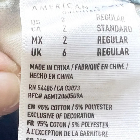 American Eagle Wide Leg Crop Light Blue Balloon‎ Waist Jeans Size 2 Light Wash - Picture 4 of 11